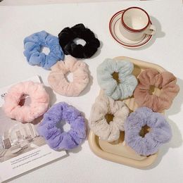 Hair Clips Warm Soft Scrunchies Furry Elastic Band Women Girls Accessories Leather Accessory WithBun Head