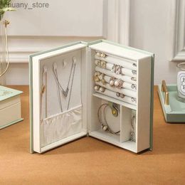 Accessories Packaging Organisers Jewellery Display Travel Jewellery Cases Box Book Simple Earrings Ring Storage Box Portable Jewellery Earring Holder Y240417