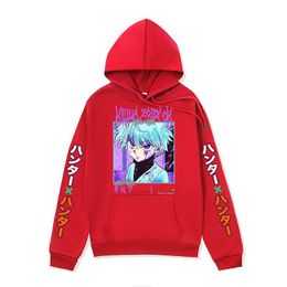 2024 casual men's new Japanese manga anime full-time hunter sweater trend in Europe and the United States oversize hoodie spring and autumn