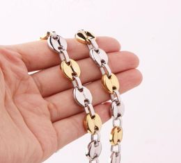 Chains Men039s Silver Gold 316L Stainless Steel Coffee Bead Bean Chain Necklaces Women Fashion Jewellery Choker Party Gift 16401235265