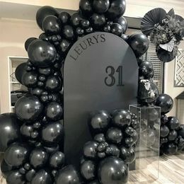 96pcsset Black Latex Balloon Garland Arch Kit Wedding Adults Birthday Party Decoration Black Latex Balloons Decorations 240417