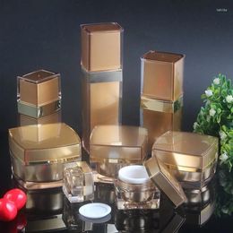 Storage Bottles 20ml Square Airless Bottle Acrylic Lotion Packaging Liquid Foundation Eye Essence Cosmetic Container