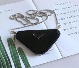 Fashion Designer Triangle Cross Body Bags Handbags Clutch Lady Coin Purse Shoulder Headphone Bag For Women Luxury Chains Purse Let8412610