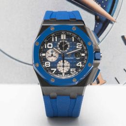 Designer Watch Luxury Automatic Mechanical Watches Mens Type Ceramic Material 44 Diameter Blue Dial Date Display Chronograph 26405 Movement Wristwatch