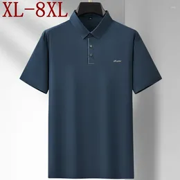 Men's Polos 8XL 7XL 6XL High End Business Polo Shirt Men Clothing 2024 Summer Mens Shirts Casual Loose T-Shirt Homme