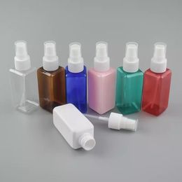 50ml Square Plastic Empty Lotions Bottles with White Pressed Duckbill Pump Cap for Shampoo Liquid Body Soap Pump Bottle