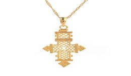 quality 24k gold Colour african cross cross necklace pendant necklace Jewellery for ethiopian women gifts9235858