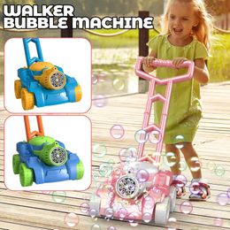 Automatic Soap Bubble Machine Stroller Walker Toys for Toddler Electric Maker Summer Outdoor Gift Kids 240415