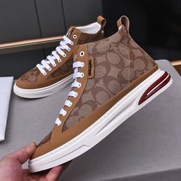 Dress Shoes for Men Fashion Printed Leather High Top Sport Shoes