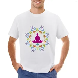 Men's Polos YOGA ASANA MANDALA T-Shirt Blanks Anime Clothes Hippie Plain Black T Shirts Men