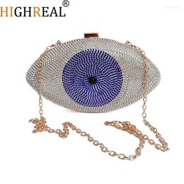 Evening Bags Rhinone Eye Bag For Women Fashion Chain Luxury Designer Handbag Lady Wedding Party Banquet Clutch Purse