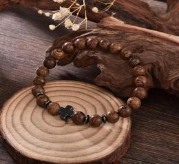 Beaded Strands Vintage Cross Bracelet Women Men Hematite Wooden Bracelets Stretchy Beads Party Yaga Jewelry Gift2376973