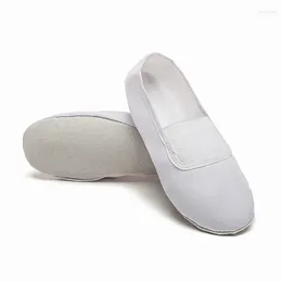 Dance Shoes USHINE EU22-45 Full Leather Sole Black White Flat Yoga Teacher Fitness Gymnastic Ballet Children Woaman Man Big Size