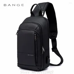 Backpack Men's Business Messenger Bag Trend Chest USB Charging Waterproof Oxford Cloth Crossbody Shoulder Short Trip Pack