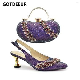 Dress Shoes Arrival Italian And Bag To Match Set African Decorated With Rhinestone Woman For Wedding