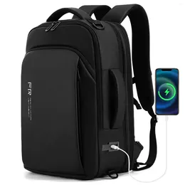 Backpack Expandable Travel 15.6 Inch With USB Laptop Anti Theft Waterproof Business Smart Black