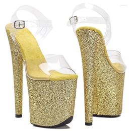 Sandals LAIJIANJINXIA 20CM/8Inch PVC Upper Sexy Exotic Women/Girl Platform Fashion High Heels Pole Dancing Shoes 072