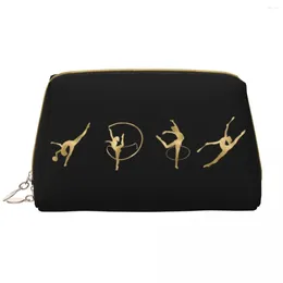 Storage Bags Rhythmic Gymnastics Gold LIne Makeup Bag Women Travel Cosmetic Organizer Fashion Toiletry