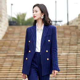 Women's Two Piece Pants Women Formal Pant Suits OL Styles Business Work Wear Blue Red Green Autumn Winter Blazer Professional Interview Lady