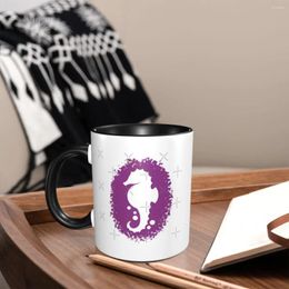 Mugs Pink Stain Seahorse Coffee One Size Juice Cup Decorative Home