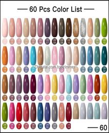 Nail Art Kits Salon Health Beauty 24Pcs Pure Colour Gel Nails Polish Set Soak Off Uv Glitter Varnish Semi Permanent Base T Dhnhg7708932