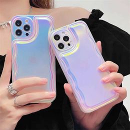 Cell Phone Cases Laser Glitter Phone Case For phone 14 Pro Max 13 12 11 Case phone XR X XS Max 14pm 13pm 12pm 11pm Fashion wave Edge Cover Capa