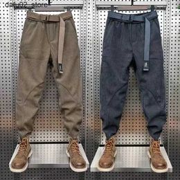 Men's Pants Fashionable and high-quality Corduroy pants autumn harem Trousers outdoor jogger sports pants luxury brand mens clothing Q240417