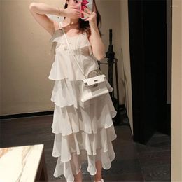 Casual Dresses Fashion Style Elegant Ladies Patchwork Spaghetti Strap All-match Streetwear Trendy Holiday Sleeveless Dress Women