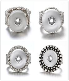 Newest 10pcslot Snap band Ring Jewellery fit 18mm Ginger Metal Silver Button Adjustable9140453