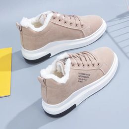 Casual Shoes Korean Version Frosted Cotton Women 2024 Winter Versatile Low Cut Thick Sole Insulation Snow Boots For