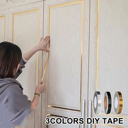 50M Wall Brushed Sier Stickers Gold Floor Edging Waterproof Seam Gap Ceiling Home Decoration Selfadhesive Tile Tape 230531