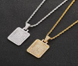 Men Iced Out Dog Pendant Necklace With Free Rope Chain Cubic Zircon Charms Hip Hop Jewelry7198230