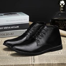 Dress Shoes 2024 Classic Black High Top Men Derby Pointed Lace-up Mens Leather Causal Comfortable Handmade White