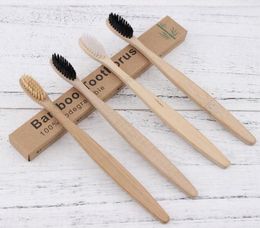 MOQ 20pcs Natural Pure Bamboo Toothbrush Portable Soft Hair Tooth Brush Eco Friendly Brushes Oral Cleaning Care Tools5926749