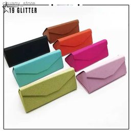 Sunglasses Cases Simple Foldable Triangular Leather Hard Case for Glasses Eyeglass Sunglasses lens container Box Purse Eyewear Accessories Y240416