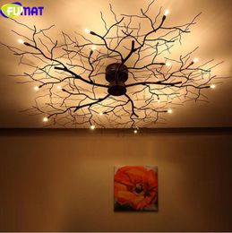 FUMAT Modern Branch Chandelier Globe Creative Black Metal Twig Ceiling Lamp Office Living Room Light G4 LED Dia100cm4318365