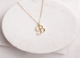 Mom love Cursive Name B English Alphabet gold silver Family friend Letters Sign Word Chain Necklaces Tiny Initial Letter pendant 5515689