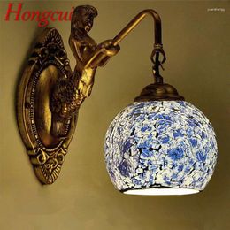 Wall Lamps Hongcui Contemporary Mermaid Lamp Personalised And Creative Living Room Bedroom Hallway Bar Decoration Light