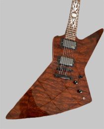 Electric guitar Stocking Can Ship Out Once Fireflame Inlay Black parts Brown highlights top TOM Bridge and Stop Tail 258