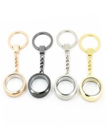 Round Alloy Floating Locket Keychain Magnetc 30mm Glass Locket Keyring Jewellery Accept Customization LSFK026367417