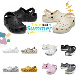 With Free Charms Designer Sandals Classic Clog Shoes Classic Outdoor Slippers bun toe casual beach couple sandal shoes Echo Slide