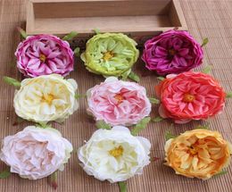 85Cm 20Pcs Artificial Silk Flowers Head Camellia Heads Small Real Touch Tea Rose Diy Decoration For Wedding Bouquet Hat Corsage7331568