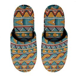 Slippers Ethnic Tribal Pattern (5) Warm Cotton For Men Women Thick Soft Soled Non-Slip Fluffy Shoes Indoor House Mule