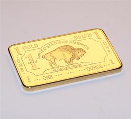 Home Decorations Buffalo Gold Bullion United States of America 1 Trony Ounce Bar Collectible Gifts2576354