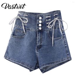 Women's Jeans Sexy Denim Shorts Slim Fit Pants 2024 Summer Back Hollow Out Quality High Waist Tight Female Elastic Short