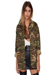 Womens Cool Camo Zipper Coats Turn Down Collar Full Sleeve Jackets Ladies Fashion Loose Outside Wear Jacket wz0493326986