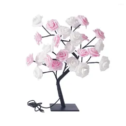 Table Lamps Simulated Rose Tree Lights - Add Touch Of Elegance To Home And Garden The Desk Lamp Is Designed With Adjustable