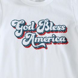 Clothing Sets Baby Girl 4th Of July Outfit Short Sleeve T-Shirt Top American Flag Bell Bottom Pants Set Summer Clothes