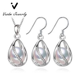 Dangle Chandelier 925 Sterling Silver Jewellery Natural Pearl Pendant Women039s Cage Earrings1848100