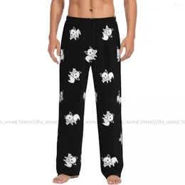Men's Sleepwear Casual Pyjama Sleeping Pants Dog Pattern Lounge Loose Trousers Comfortable Nightwear